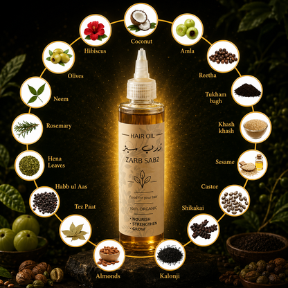 ZarbSabz Premium Herbal Hair Oil | Strong, Healthy & Shiny Hair
